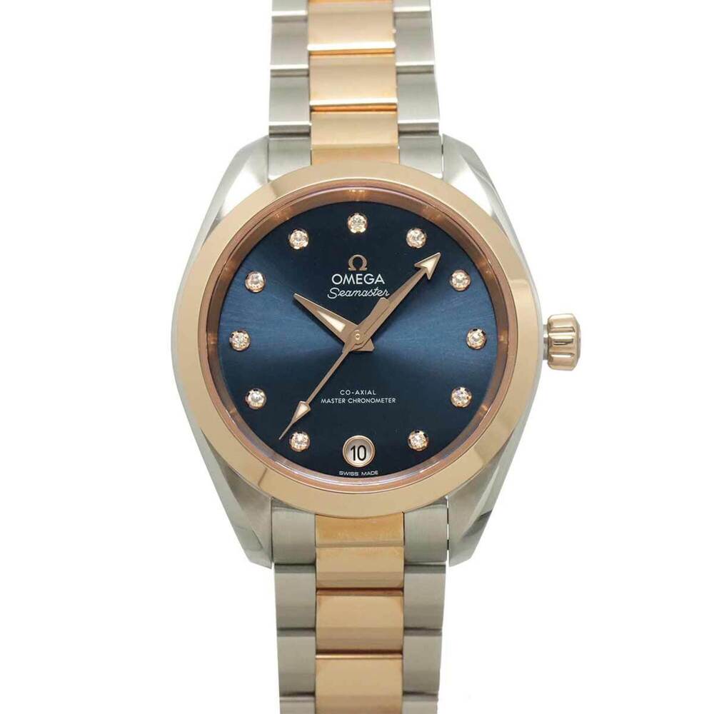 Omega Seamaster Aqua Terra 220 20 34 53 001 Boys' Watch 11P Diamond Date Blue...